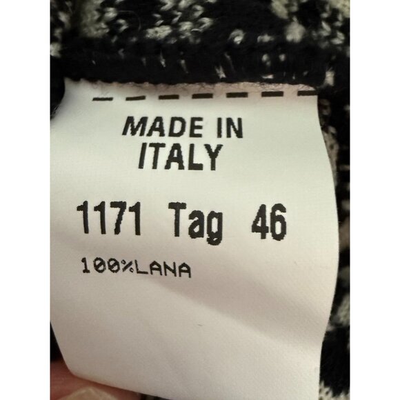 Vintage Stizzoli Black & White Houndstooth Sweater Blazer With Floral Appliqué S - Picture 6 of 6